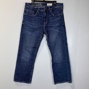 TK Axel Mens Slim Boot Jeans Eaton Wash Dark Blue Denim 36x30 Western